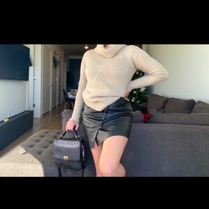 Thick tan wool turtle neck sweater